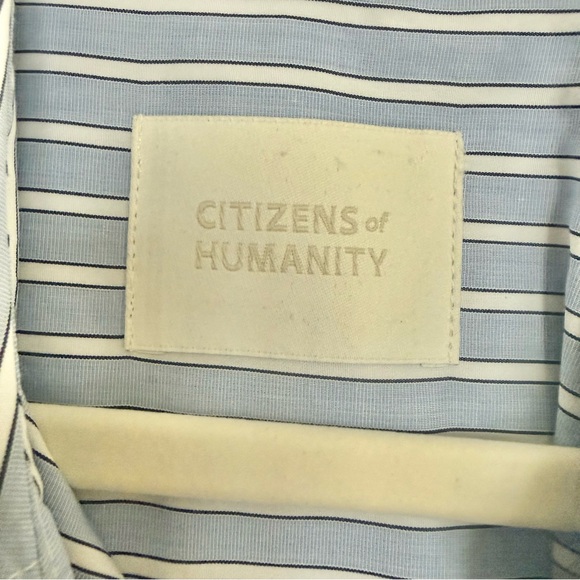 Citizens of Humanity Claire Origami Shirt XS Cotton Poplin Stripe - Picture 5 of 6